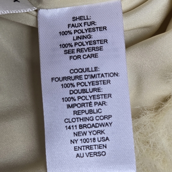 NWT Faux-Fur Collared Short Jacket Butter Yellow Teddy Cropped Luxury Small - Picture 12 of 15